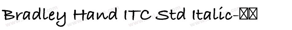 Bradley Hand ITC Std Italic字体转换